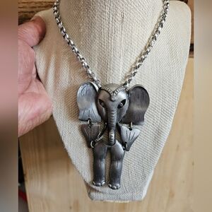 Moveable Elephant Statement Necklace